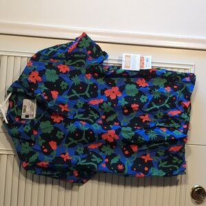 NEW Mens Hawaiian Shirt Size S Blue Floral Short Sleeve